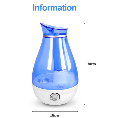 Humidificador ultrasónico de gran capacidad de 2,5 l para uso doméstico