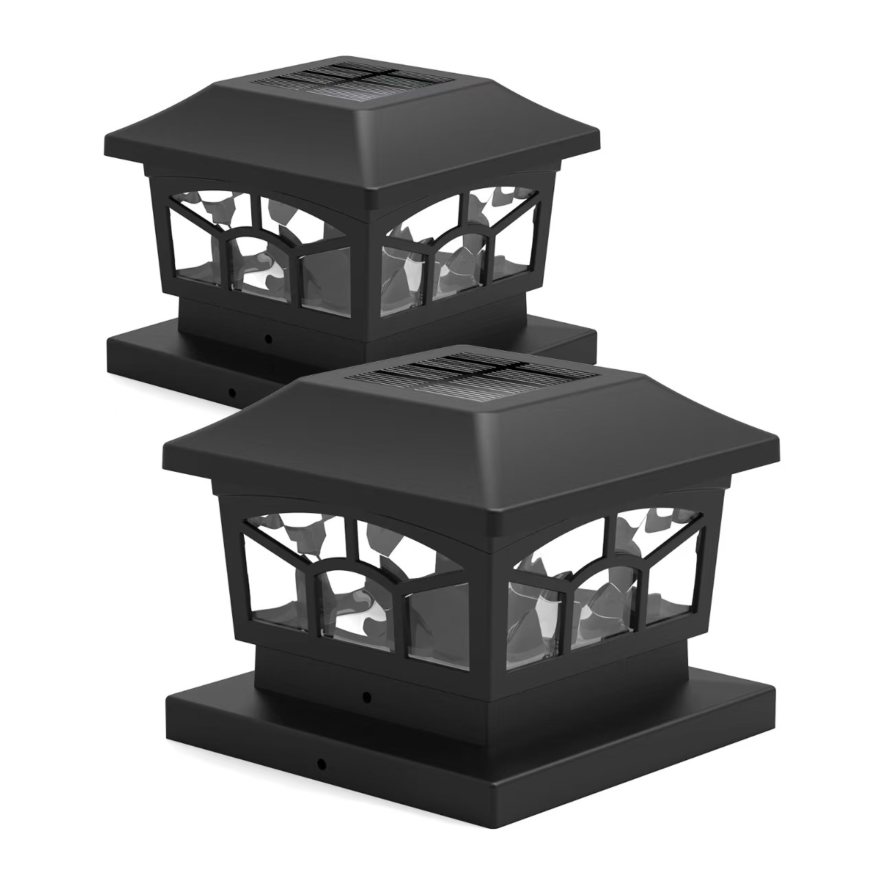 Luz solar para jardín con tapa de poste solar de modo dual