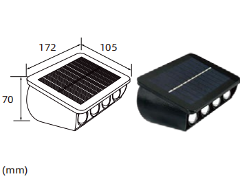 Nueva lámpara solar de pared para exteriores.