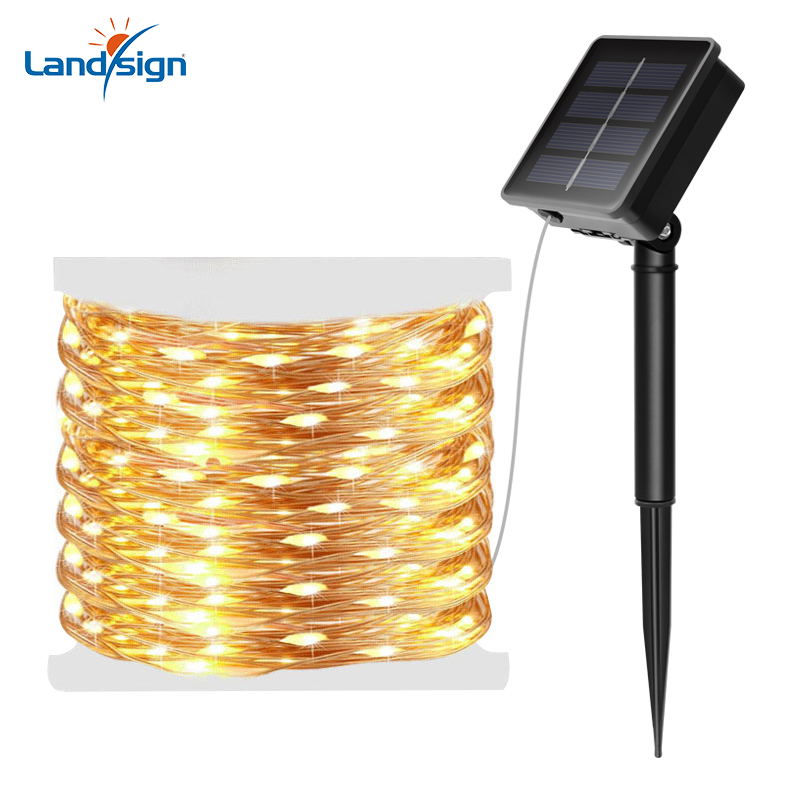 Cadena de luz solar para decoración navideña