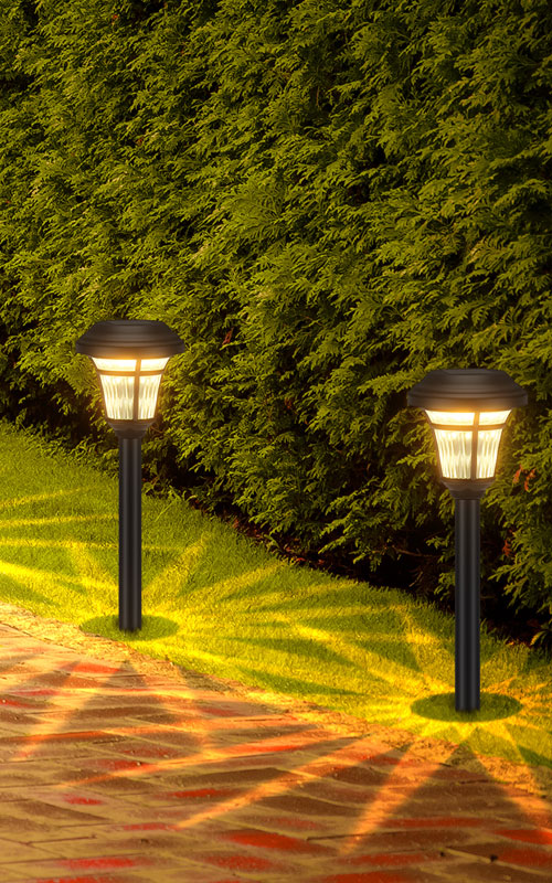 Luces solares de camino para luz de jardín impermeable al aire libre