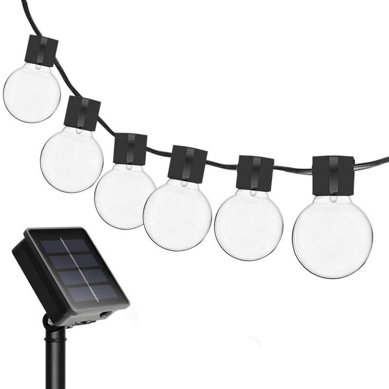 Cadena de luz LED con energía solar.